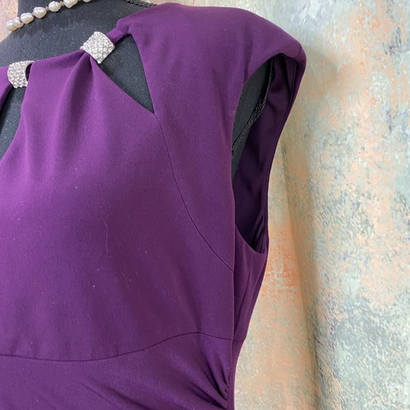 πEliza J Semi Formal soft flowing Cocktail Dress with Rhinestone Accents - Picture 7 of 16